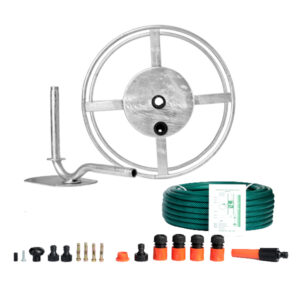 Galvanized hose reel 30 meter 12 mm Complete with Hosepipe and Fittings